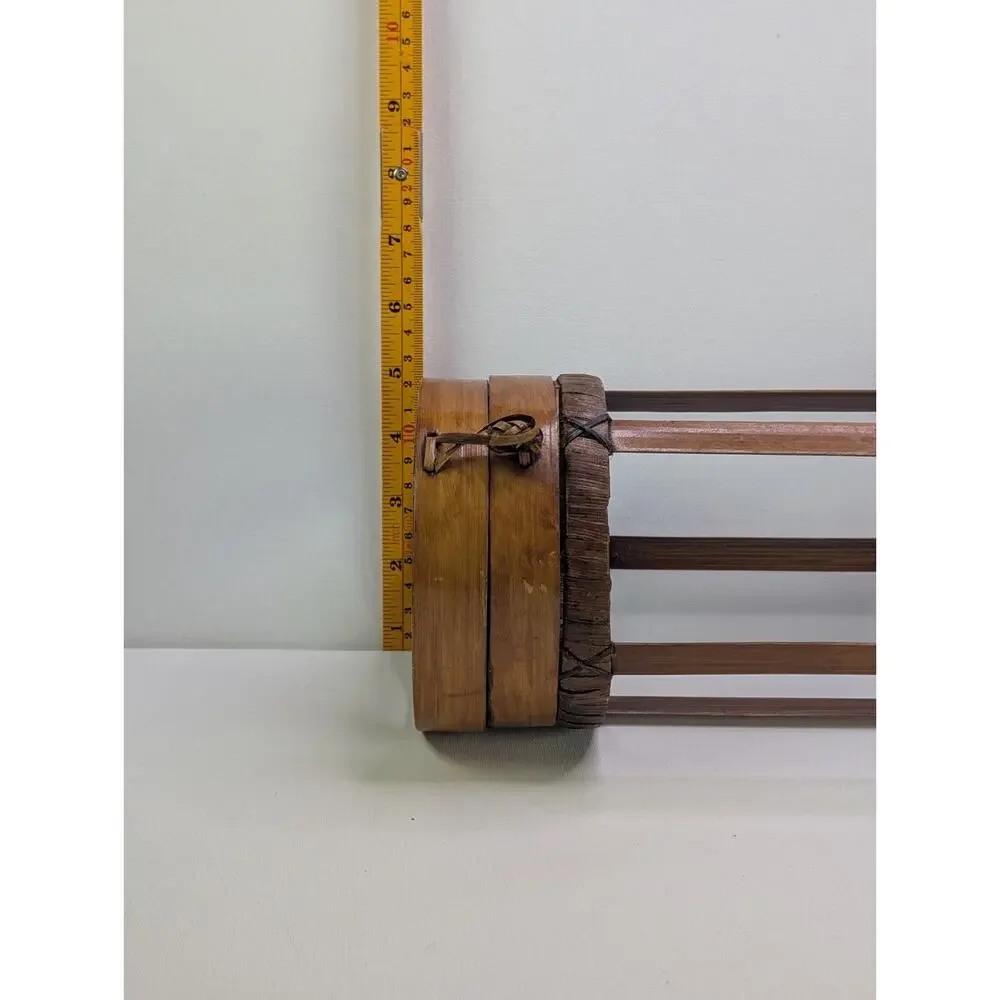 Vintage Asian Bamboo Cricket Insect Cage Hinged Lid Rustic Folk Art Decor 10